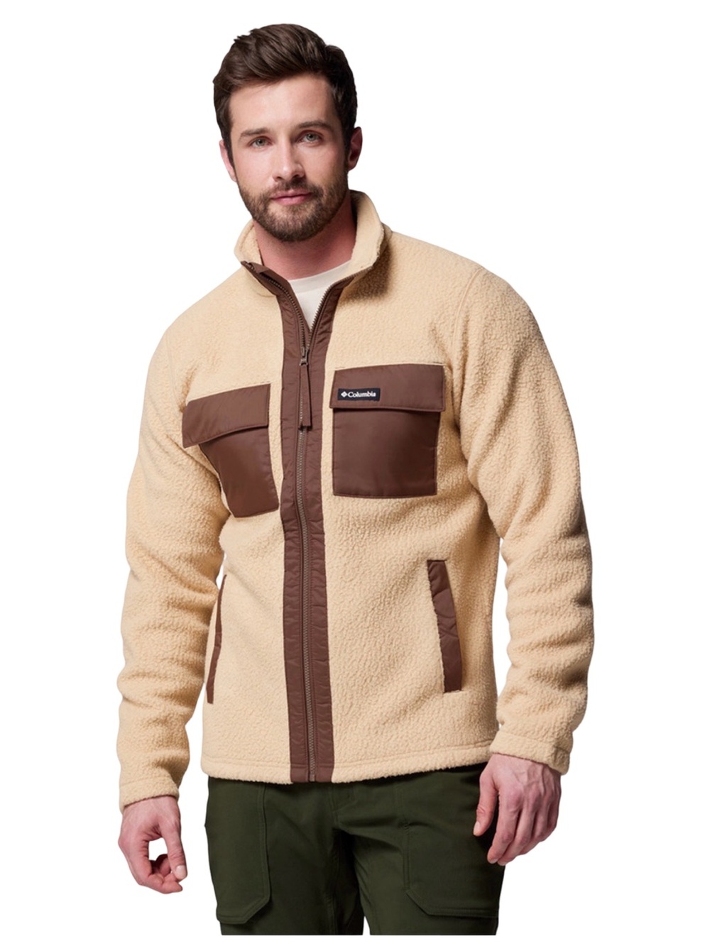 NWT Columbia Juniper Peak Full Zip Fleece Jacket Men’s Medium Canoe Tobacco